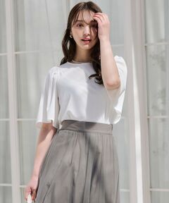 L size ONWARD(大きいサイズ) / エルサイズオンワード シャツ・ブラウス | 【接触冷感・吸水速乾・UVケア】エアリードレープスムース フレア袖 ブラウス