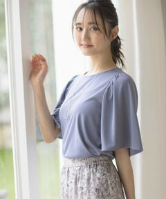 L size ONWARD(大きいサイズ) / エルサイズオンワード シャツ・ブラウス | 【接触冷感・吸水速乾・UVケア】エアリードレープスムース フレア袖 ブラウス