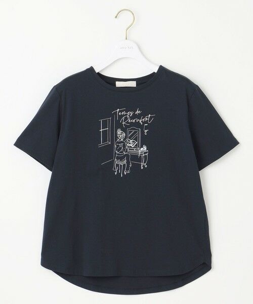 L size ONWARD(大きいサイズ) / エルサイズオンワード カットソー | 線画×刺繍ロゴ Tシャツ | 詳細15