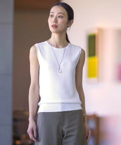 L size ONWARD(大きいサイズ) / エルサイズオンワード タンクトップ | 【洗える】ニット タンクトップ