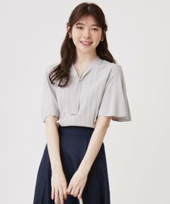 L size ONWARD(大きいサイズ) / エルサイズオンワード ニット・セーター | 【UVケア】ボウタイフレアスリーブ ニット