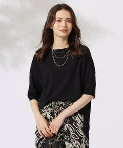 【WEB限定カラーあり・接触冷感・UVカット】クレープストレッチプルオーバー ニット