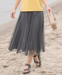 L size ONWARD(大きいサイズ) / エルサイズオンワード ミニ・ひざ丈スカート | 【WEB限定カラーあり・洗える】ハイゲージチュール プリーツ スカート