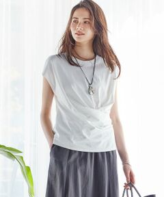 【SLOW/一部店舗限定】MVSコットン カシュクールデザイン Tシャツ