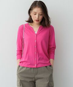 L size ONWARD(大きいサイズ) / エルサイズオンワード カットソー | 【SLOW/一部店舗限定】シアーツイストシングルジャージー カーディガン