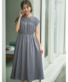 L size ONWARD(大きいサイズ) / エルサイズオンワード ミニ丈・ひざ丈ワンピース | 【撥水】シャーリングシャツ ワンピース