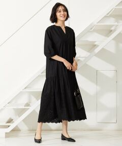 L size ONWARD(大きいサイズ) / エルサイズオンワード ロング・マキシ丈ワンピース | 【カタログ掲載・洗える】エンブロイダリーローン ワンピース