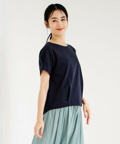 L size ONWARD(大きいサイズ) / エルサイズオンワード カットソー | 【接触冷感】コットンスムース フレンチスリーブ カットソー