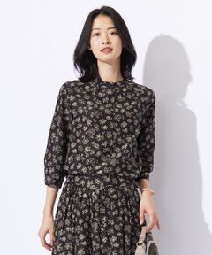 L size ONWARD(大きいサイズ) / エルサイズオンワード シャツ・ブラウス | 【洗える】ラインフラワープリント ブラウス