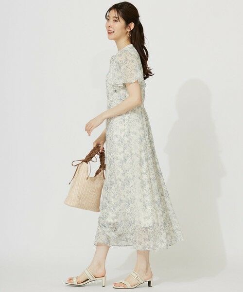 L size ONWARD(大きいサイズ) / エルサイズオンワード ロング・マキシ丈ワンピース | 【洗える】ミニフラワープリント ワンピース | 詳細3