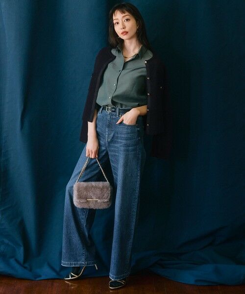 L size ONWARD(大きいサイズ) / エルサイズオンワード デニムパンツ | 【新色追加/洗える】23区DENIM ストレッチ ワイドパンツ | 詳細13