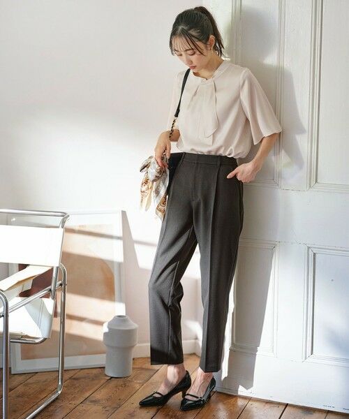 L size ONWARD(大きいサイズ) / エルサイズオンワード その他パンツ | 【セットアップ対応】ビューティーツイルストレッチ テーパードパンツ | 詳細1