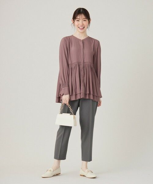 L size ONWARD(大きいサイズ) / エルサイズオンワード その他パンツ | 【セットアップ対応】ビューティーツイルストレッチ テーパードパンツ | 詳細12