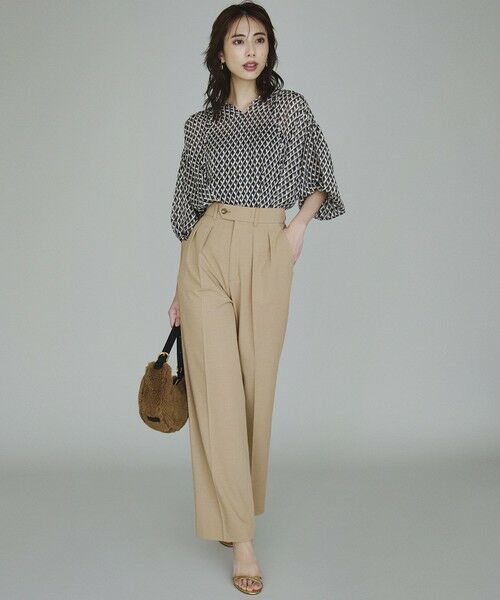 L size ONWARD(大きいサイズ) / エルサイズオンワード その他パンツ | 【CLASSY.11月号掲載/洗える】ドライ2WAYストレッチ ワイドパンツ | 詳細25