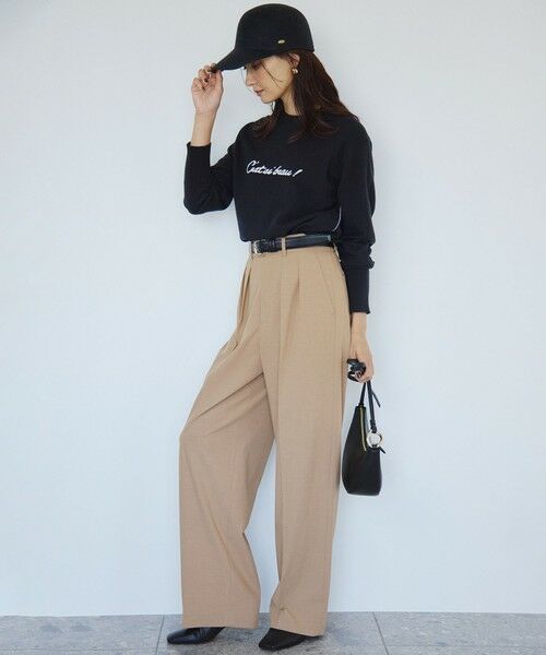 L size ONWARD(大きいサイズ) / エルサイズオンワード その他パンツ | 【CLASSY.11月号掲載/洗える】ドライ2WAYストレッチ ワイドパンツ | 詳細22