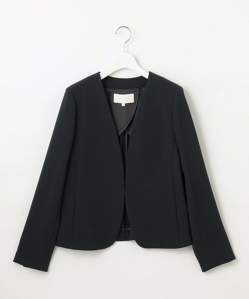 L size ONWARD(大きいサイズ) / エルサイズオンワード ノーカラージャケット | 【ご好評アイテム・セットアップ対応・セレモニー・通勤】トリアセダブルクロスノーカラー ジャケット | 詳細19