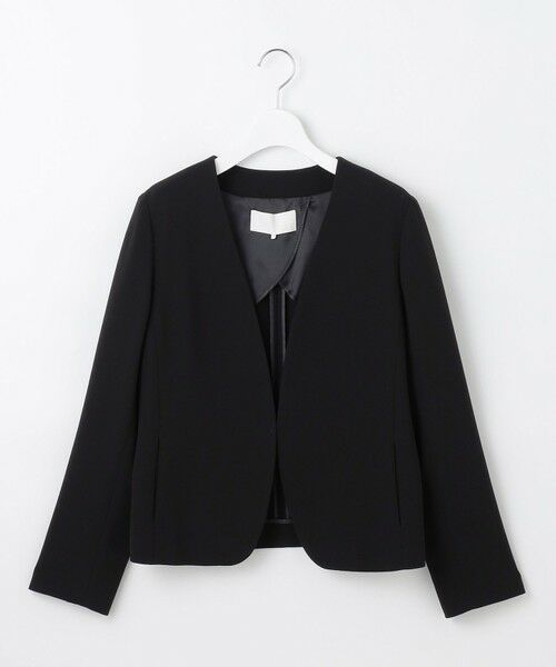 L size ONWARD(大きいサイズ) / エルサイズオンワード ノーカラージャケット | 【ご好評アイテム・セットアップ対応・セレモニー・通勤】トリアセダブルクロスノーカラー ジャケット | 詳細23