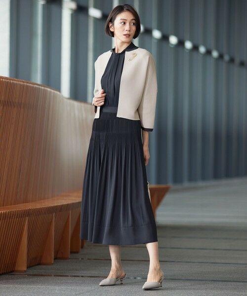 L size ONWARD(大きいサイズ) / エルサイズオンワード カーディガン・ボレロ | 【洗える】ポリエステルホールガーメントボレロ ニット | 詳細2