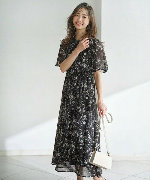 L size ONWARD(大きいサイズ) / エルサイズオンワード ロング・マキシ丈ワンピース | 【洗える】フラワープリント ワンピース | 詳細4