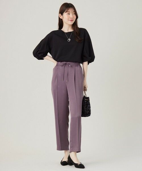 L size ONWARD(大きいサイズ) / エルサイズオンワード その他パンツ | 【洗える】サテンドロストイージー パンツ | 詳細23