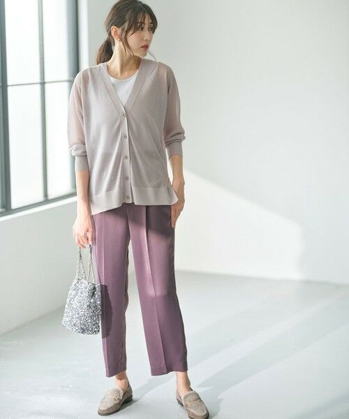 L size ONWARD(大きいサイズ) / エルサイズオンワード その他パンツ | 【洗える】サテンドロストイージー パンツ | 詳細20