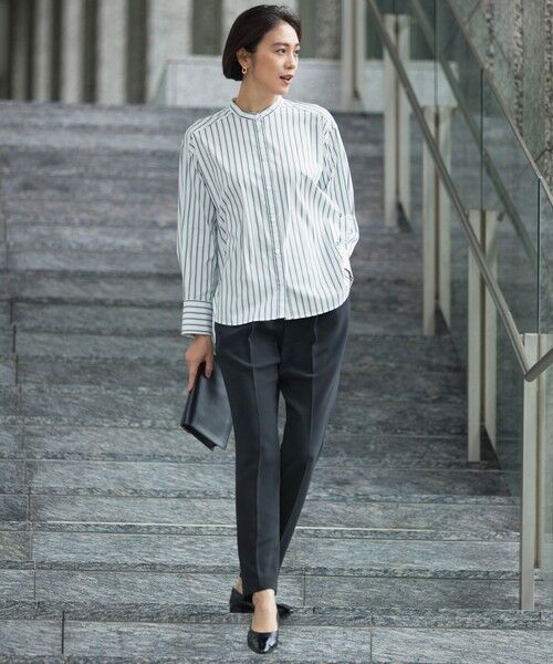 L size ONWARD(大きいサイズ) / エルサイズオンワード その他パンツ | 【19号サイズまで展開・カタログ掲載・セットアップ対応】トリアセダブルクロステーパード パンツ | 詳細14