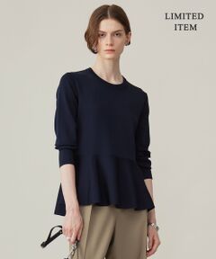 L size ONWARD(大きいサイズ) / エルサイズオンワード ニット・セーター | 【WEB限定・洗える】シンセティックヤーンスムース ペプラムニット