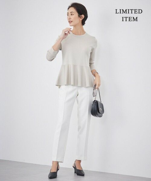 L size ONWARD(大きいサイズ) / エルサイズオンワード ニット・セーター | 【WEB限定・洗える】シンセティックヤーンスムース ペプラムニット | 詳細2