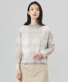 【洗える】WOOLY STRETCH PLAID ニット