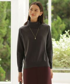 【洗える】SOFT TOUCH WOOL リブ切り替え ニット