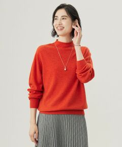 【洗える】CASHMERE BLEND スタンドカラー ニット