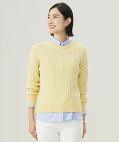 【洗える】WOOL BLEND AIR クルーネック ニット