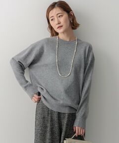 【洗える】ピュアカシミヤ クルーネック ニット