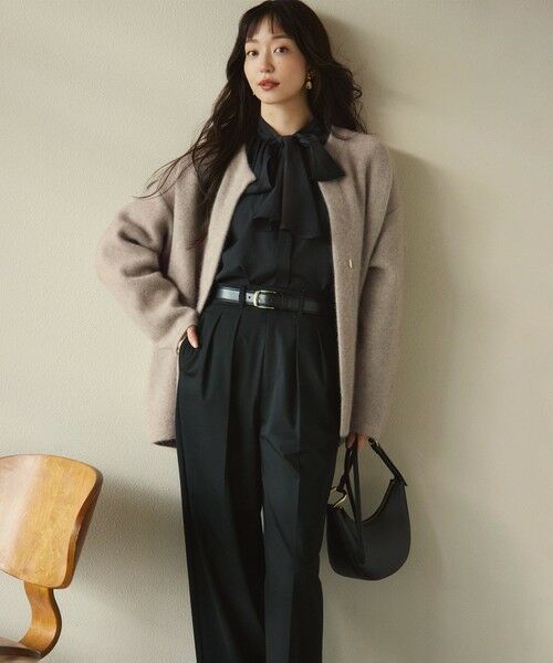 L size ONWARD(大きいサイズ) / エルサイズオンワード カーディガン・ボレロ | 【CLASSY.11月号掲載/洗える】ラクーンブレンドダブルフェイス ニットカーディガン | 詳細6