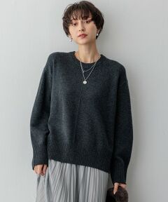 【洗える】カシミヤブレンド クルーネック ニット