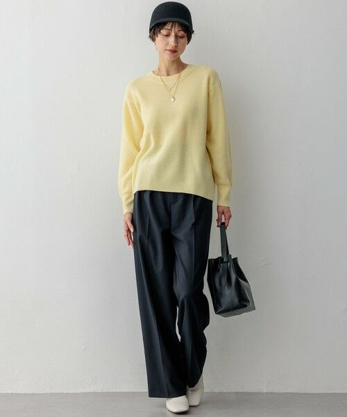 L size ONWARD(大きいサイズ) / エルサイズオンワード その他パンツ | ナチュラルストレッチサキソニー タック ワイドパンツ | 詳細25