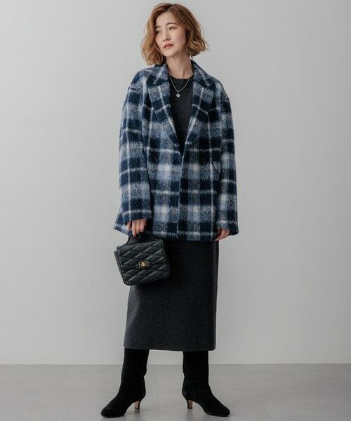 L size ONWARD(大きいサイズ) / エルサイズオンワード ミニ・ひざ丈スカート | 【洗える】カシミヤブレンド Iライン ニットスカート | 詳細12