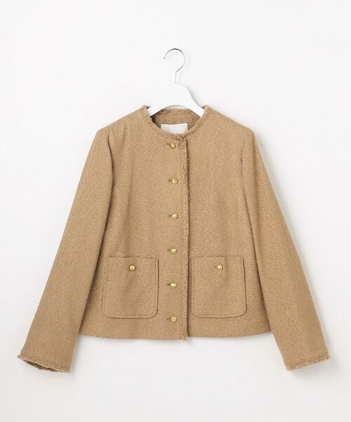 L size ONWARD(大きいサイズ) / エルサイズオンワード ノーカラージャケット | 【SHIHOさん着用】ブライトリングツイード ジャケット | 詳細27