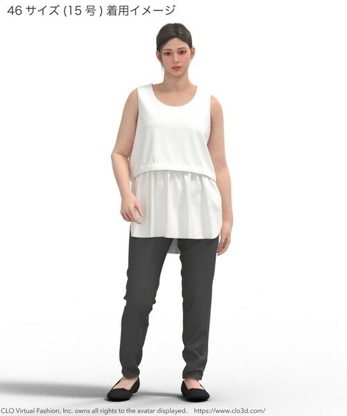 L size ONWARD(大きいサイズ) / エルサイズオンワード カットソー | 【Lサイズ限定/好評につき新色追加】ナチュラルコットンベア タンクトップ | 詳細15