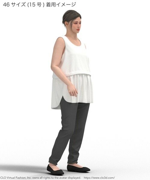 L size ONWARD(大きいサイズ) / エルサイズオンワード カットソー | 【Lサイズ限定/好評につき新色追加】ナチュラルコットンベア タンクトップ | 詳細16