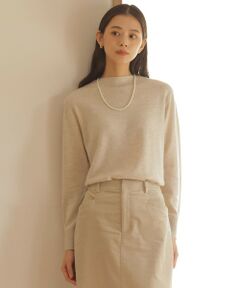 【洗える】SOFT TOUCH WOOL 立ち襟 ニット