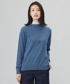 【洗える】SOFT TOUCH WOOL 立ち襟 ニット