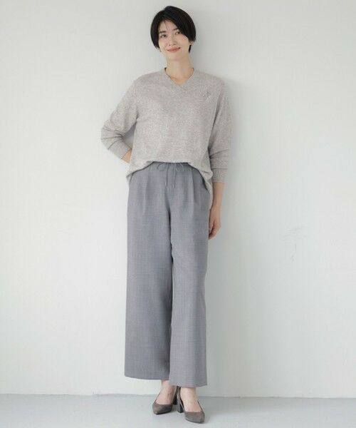 L size ONWARD(大きいサイズ) / エルサイズオンワード ニット・セーター | 【洗える】CASHMERE BLEND Vネック プルオーバーニット | 詳細1