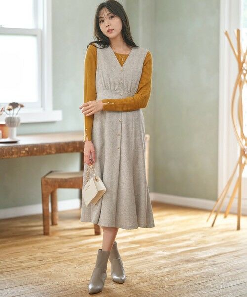 L size ONWARD(大きいサイズ) / エルサイズオンワード ニット・セーター | 【ウールブレンドシリーズ】ベースネックリブコンビ ニット | 詳細12