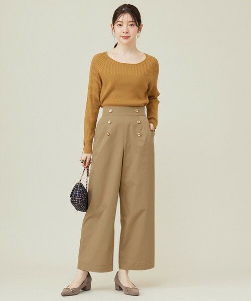 L size ONWARD(大きいサイズ) / エルサイズオンワード ニット・セーター | 【ウールブレンドシリーズ】ベースネックリブコンビ ニット | 詳細13