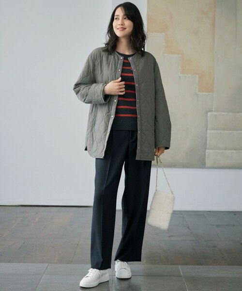 L size ONWARD(大きいサイズ) / エルサイズオンワード ニット・セーター | 【洗える】コットンウールハイゲージボーダー ニット | 詳細9