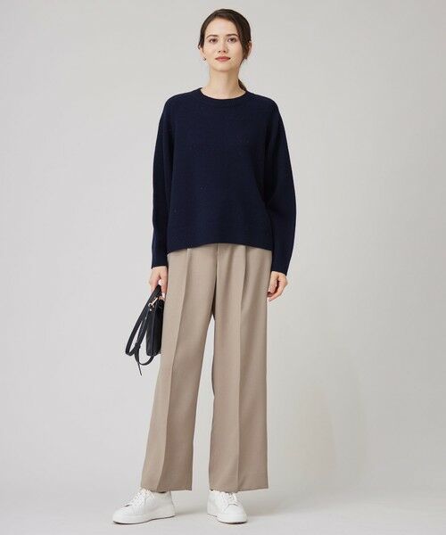 L size ONWARD(大きいサイズ) / エルサイズオンワード ニット・セーター | 【洗える】ウールカシミヤブレンドラメスパンコールクルーネック ニット | 詳細10