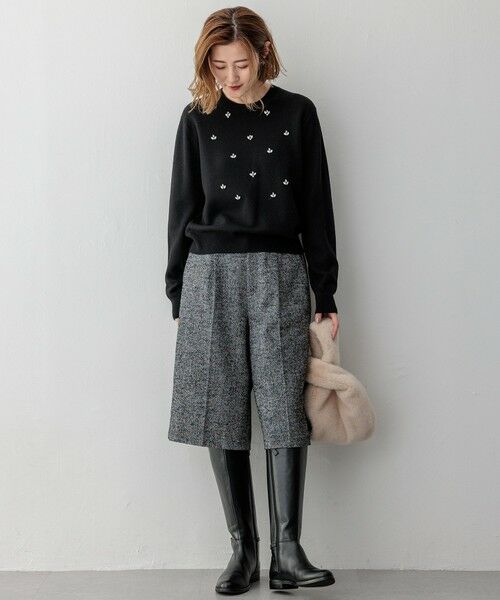 L size ONWARD(大きいサイズ) / エルサイズオンワード ニット・セーター | 【滝沢眞規子さん着用】ビジュー クルーネック ニット | 詳細11