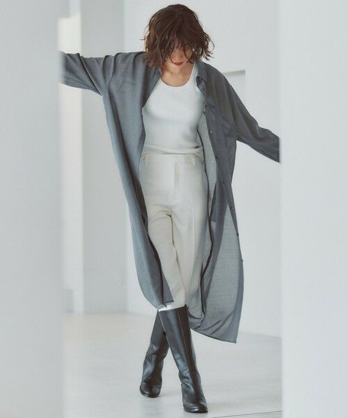 L size ONWARD(大きいサイズ) / エルサイズオンワード ミニ丈・ひざ丈ワンピース | 【洗える】ライトビエラシャツ ワンピース | 詳細1