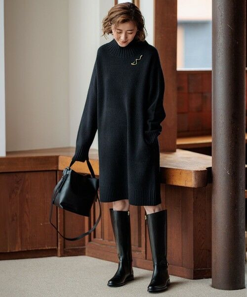 L size ONWARD(大きいサイズ) / エルサイズオンワード ミニ丈・ひざ丈ワンピース | スーパージーロン ベビーメリノ ワンピース | 詳細4